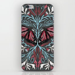 Butterfly Floral in Red iPhone Skin