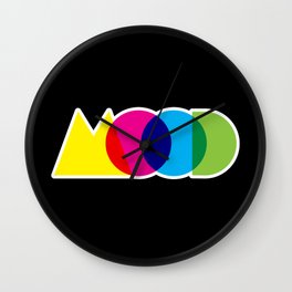 Mood Meme Colorful Geometric Typography Wall Clock