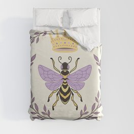 Queen Bee - Lavander Purple and Yellow Duvet Cover