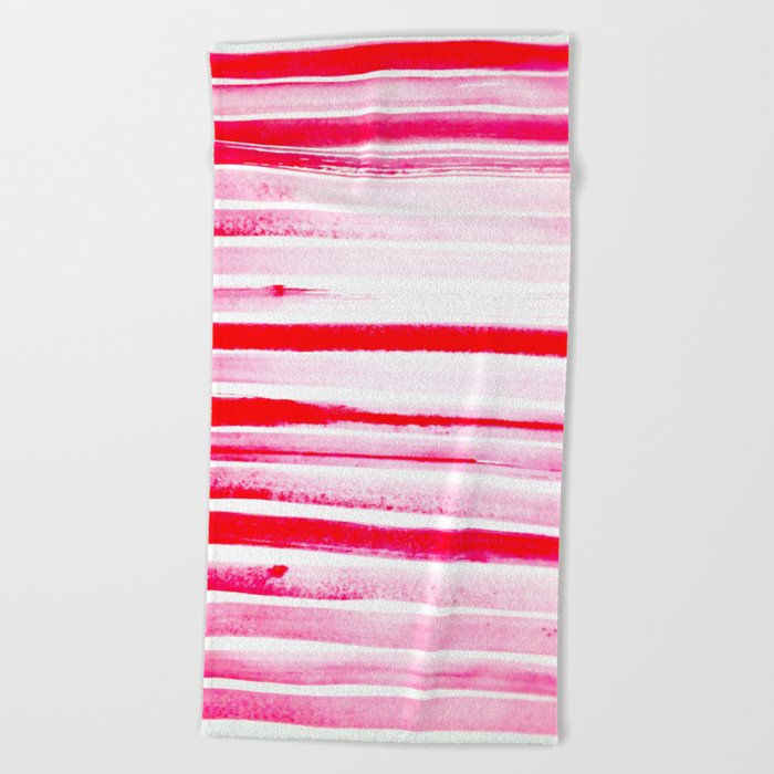 Christmas Candy Cane Red Stripe Beach Towel Christmas Candy Cane Red Stripe Beach Towel