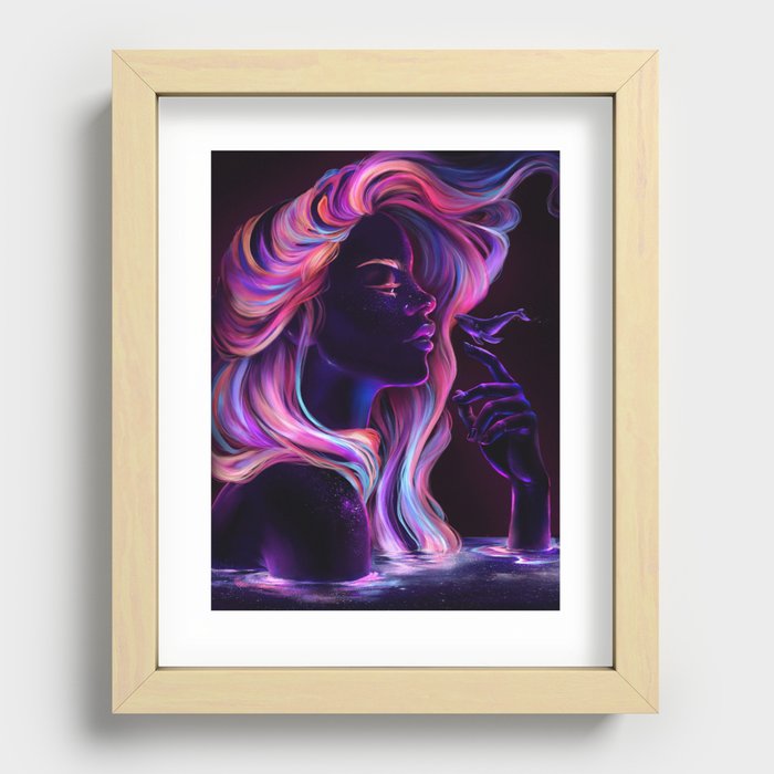 Blacklight Babe Recessed Framed Print