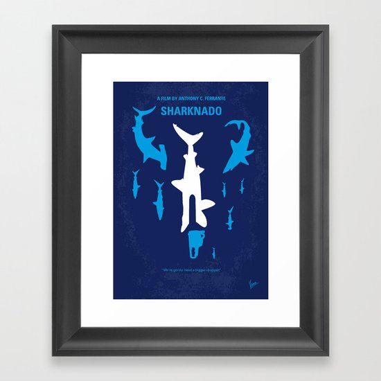 No216 My Sharknado minimal movie poster Framed Art Print