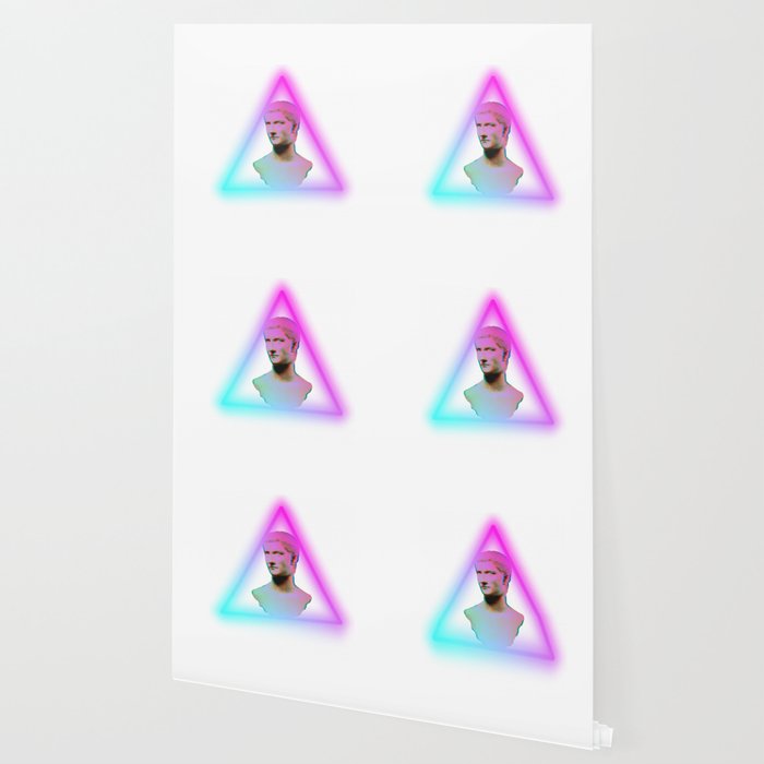 Greek Bust Neon Style Graphic Aesthetic 80s Retrowave Art