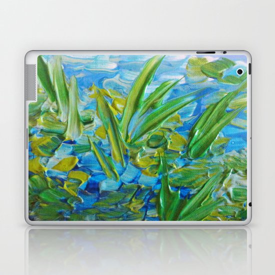 LAKE LOVE - Beautiful Relaxing Turquoise Blue Green Seaweed Chic Decor Gift for Him Acrylic Painting Laptop & iPad Skin