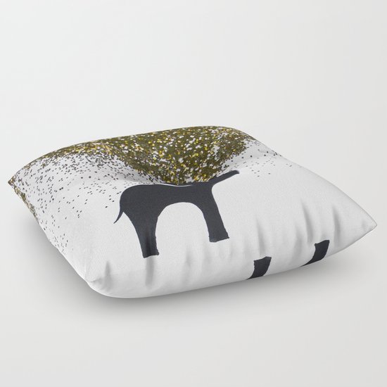 elephant w/ glitter Floor Pillow by Stella Joy Society6