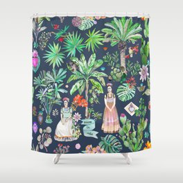 Frida Kahlo Shower Curtains Society6 Frida Kahlo Botanics Carbon Grey Shower Curtain