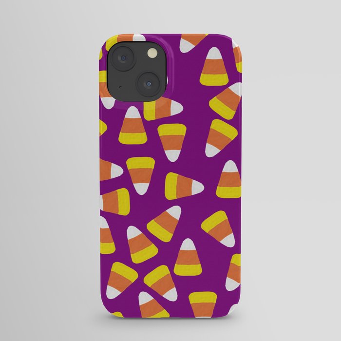 Candy Corn Jumble (purple background) iPhone Case