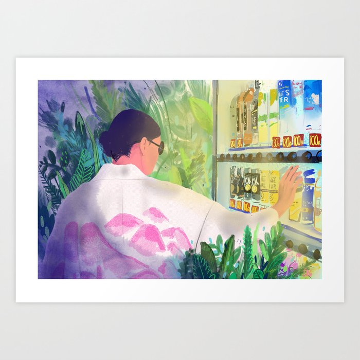 kimono vending machine3 Art Print