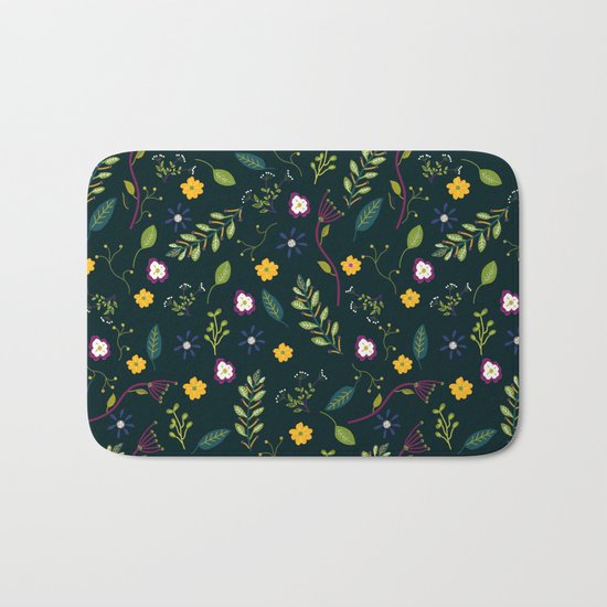 Floral Greenery Pattern I Bath Mat
