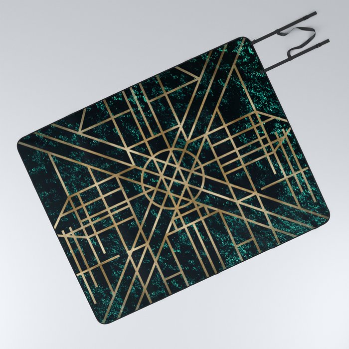 Art Deco design - velvet geo X Picnic Blanket