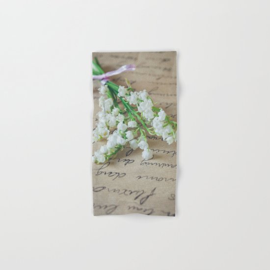 Love letter with lily of the valley Hand & Bath Towel