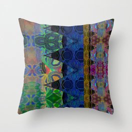 Pixel Thread Woven Embroidery Boho Velvet Print Throw Pillow