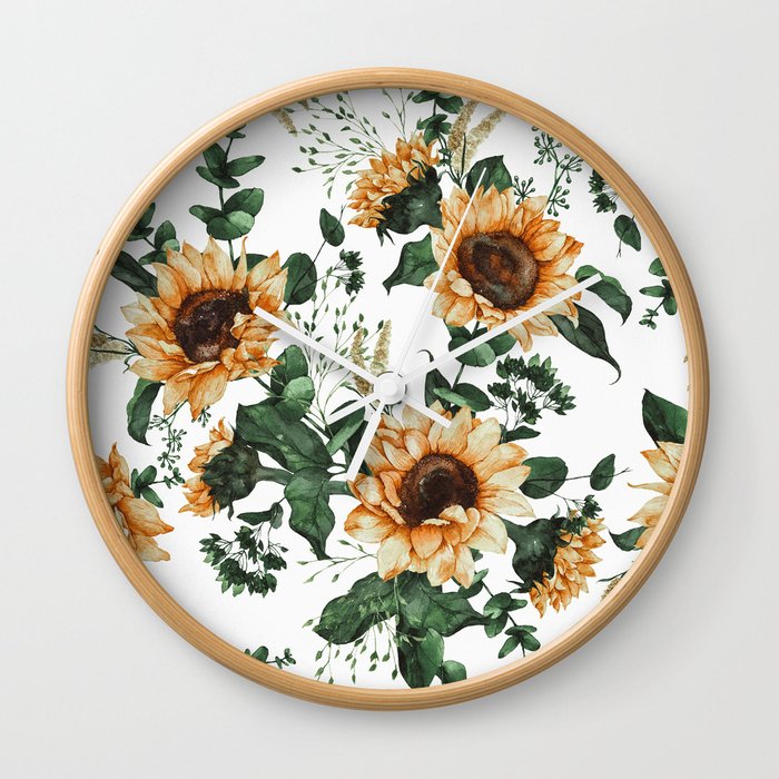 Mild Sunflowers  Wall Clock