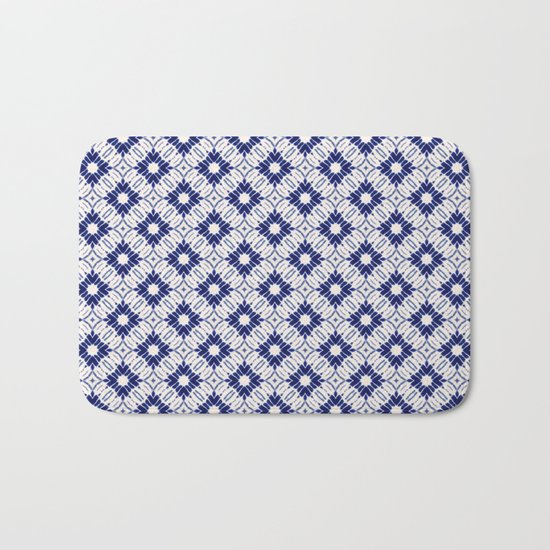 Watercolor Shibori Blue Bath Mat