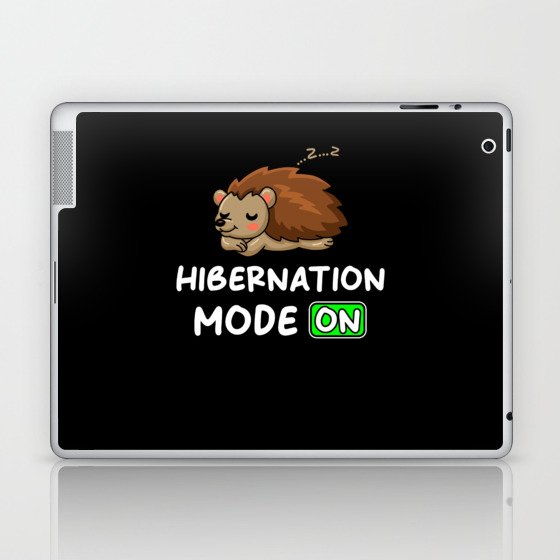 Winter Sleep Mode On With Hedgehog Laptop & iPad Skin