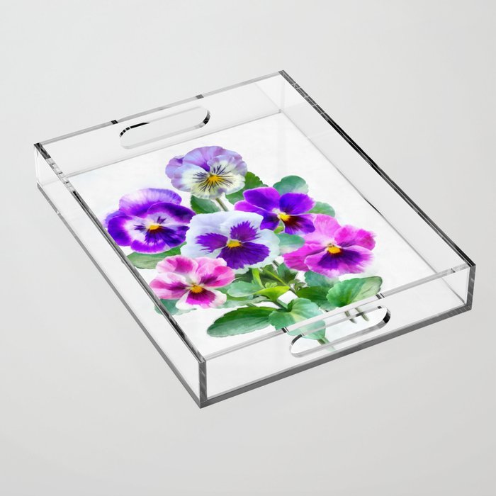 Bouquet of violets II Acrylic Tray