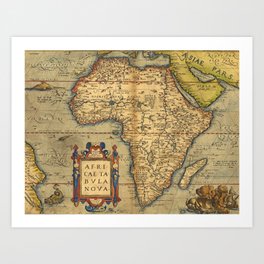 Old map of Africa Art Print