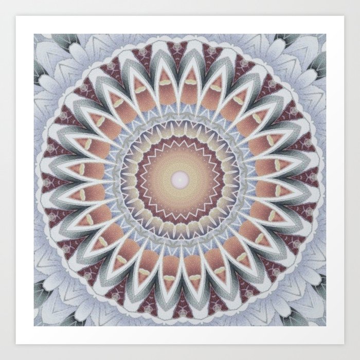 Mandala cold wintersun Art Print