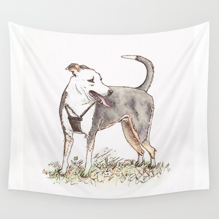 Playful Pup Wall Tapestry