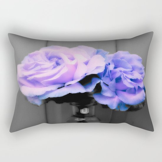Flowers Lavender Periwinkle Pop of Color Rectangular Pillow