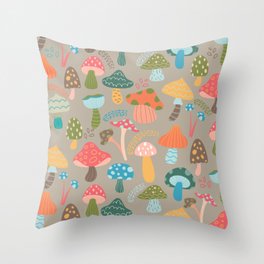 Mushroom Pattern  Throw Pillow
