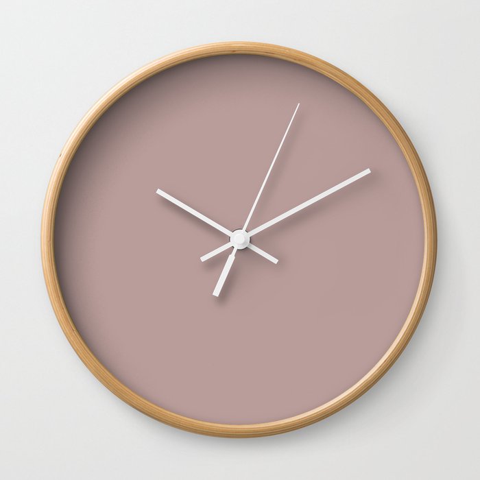 Dressy Rose dusty mauve pink solid color modern abstract pattern  Wall Clock
