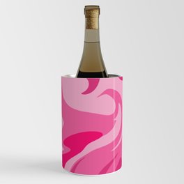 Hot Pink Liquid Swirls Wine Chiller