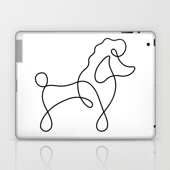Cute Poodle Dog One Line Vector Laptop & iPad Skin