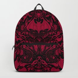 Bats and Beasts - Blood Red Backpack | Bats, Creatures, Vampire, Beasts, Halloween, Macabre, Dracula, Dark, Drawing, Goth 