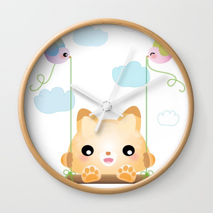 Baby fox Wall Clock