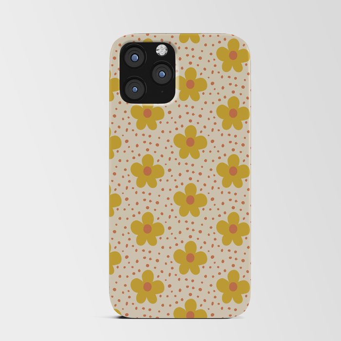 Retro 70s 60s Pattern Flowers #illustration #painting iPhone Card Case