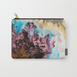 Large abstract flower with gold. Burgundy abstract flower with gold leaf. Space abstraction. Carry-All Pouch