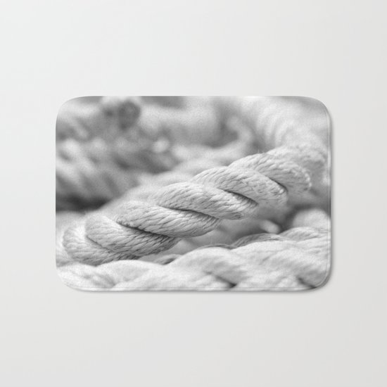 Ropes black and white macro Bath Mat