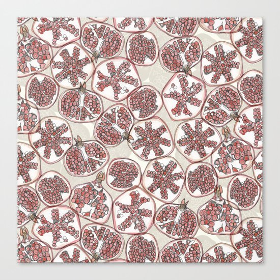 watercolor pomegranates Canvas Print