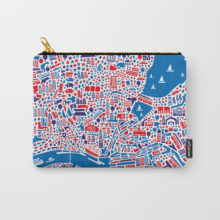 Hamburg City Map Poster Carry-All Pouch