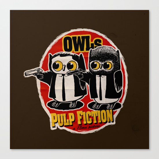 Owls Pulp Fiction Canvas Print