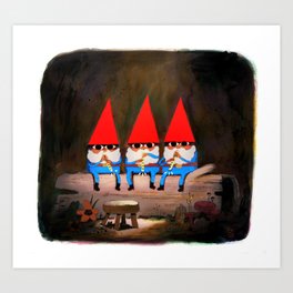 Three gnomes Art Print