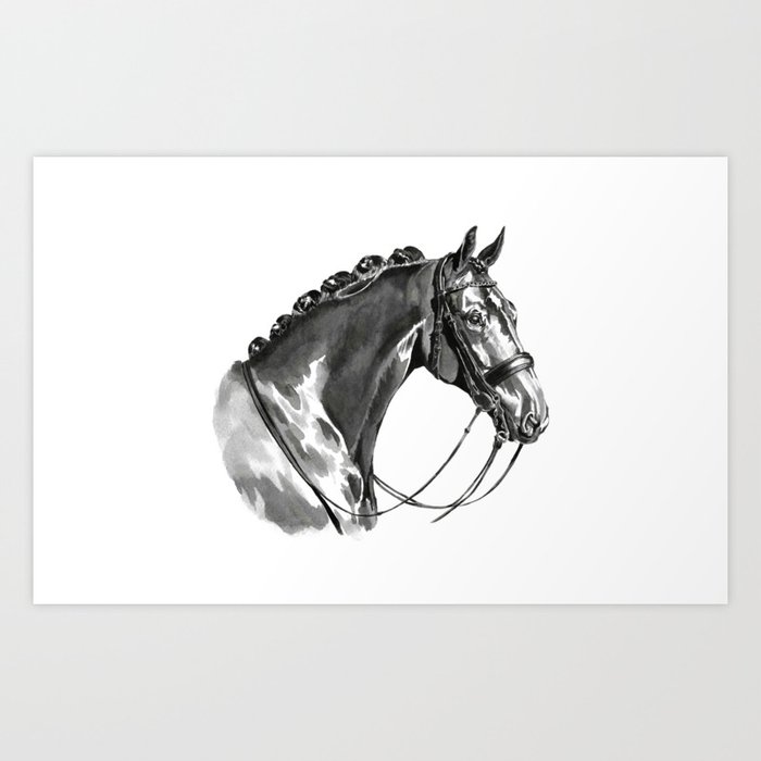 "Helios" art print - Horse portrait - Ink / "Helios" digigrafia - Retrato cavalo - Tinta da China Art Print