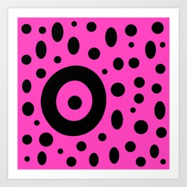 Pop-Art Geometric Composition Pink and Black Art Print