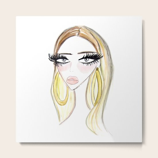 Golden Lady Metal Print