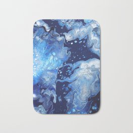 Clarity Abstract Print - Blue Fluid Liquid Art Bath Mat | Flow, Fluid, Ocean, Acrylic, Uniqueabstract, Abstract, Water, Wallart, Blueart, Abstractart 