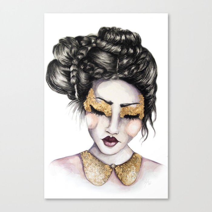 Golden Eyes // Fashion Illustration Canvas Print