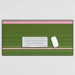 Complex Stripes - Green and Pink Desk Mat
