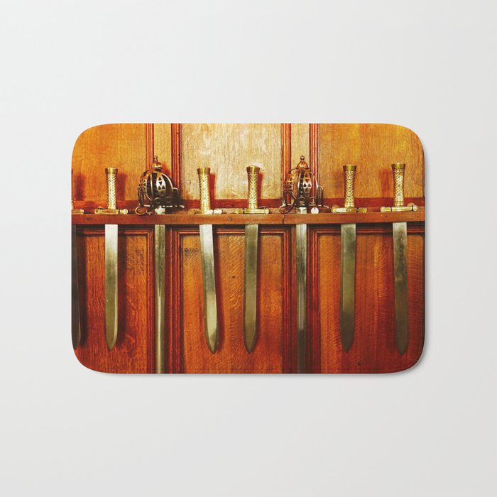 Medieval Castle life | Gold and silver middle-age swords collection | The Armoury Bath Mat