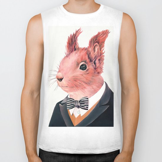 Red Squirrel Biker Tank