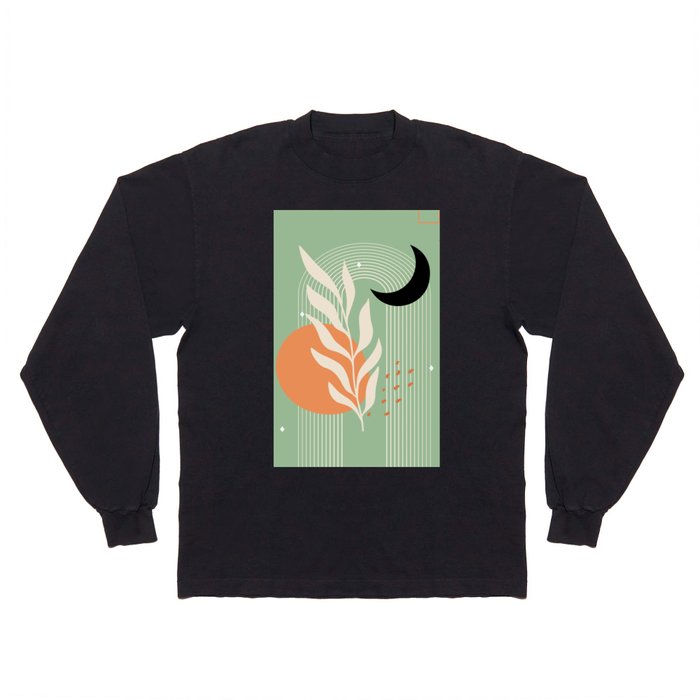 Sage Mid Centuy Abstract Long Sleeve T Shirt