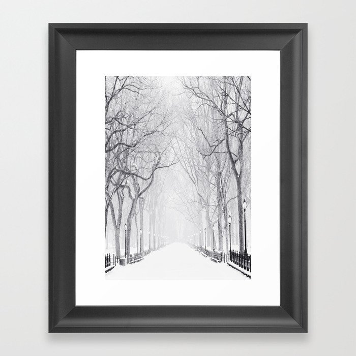 Snowy Park Framed Art Print