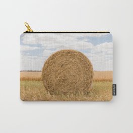 Side on look at round hay bale near Wagin, Western Australia Carry-All Pouch | Photo, Paddock, Brown, Green, Countryside, Country, Hay, Round, Summer, Haybales 