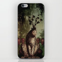A tiger that loves strawberries iPhone Skin