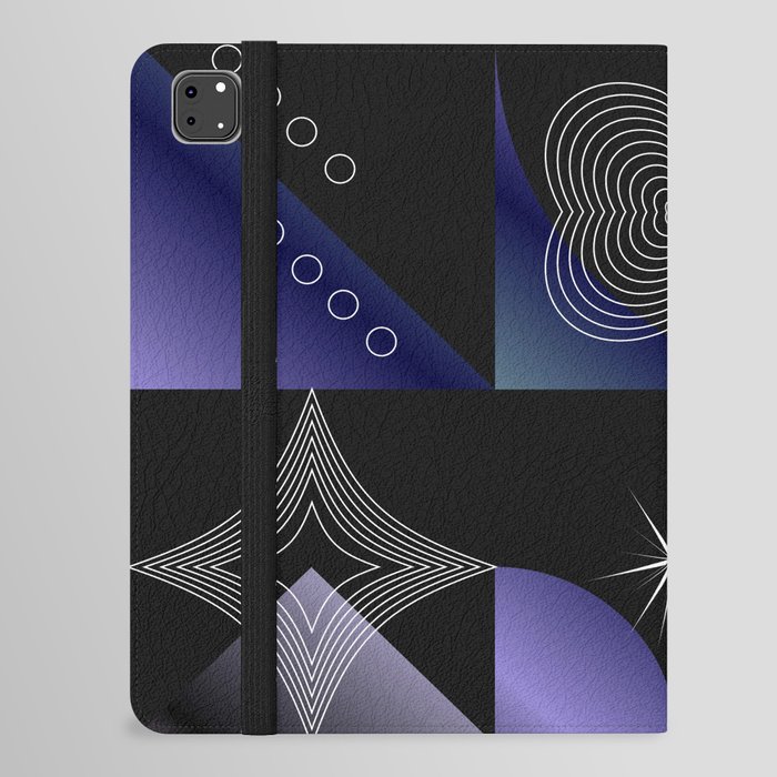 Black Neo Modernism Pattern -with abstract geometric shapes and forms- iPad Folio Case